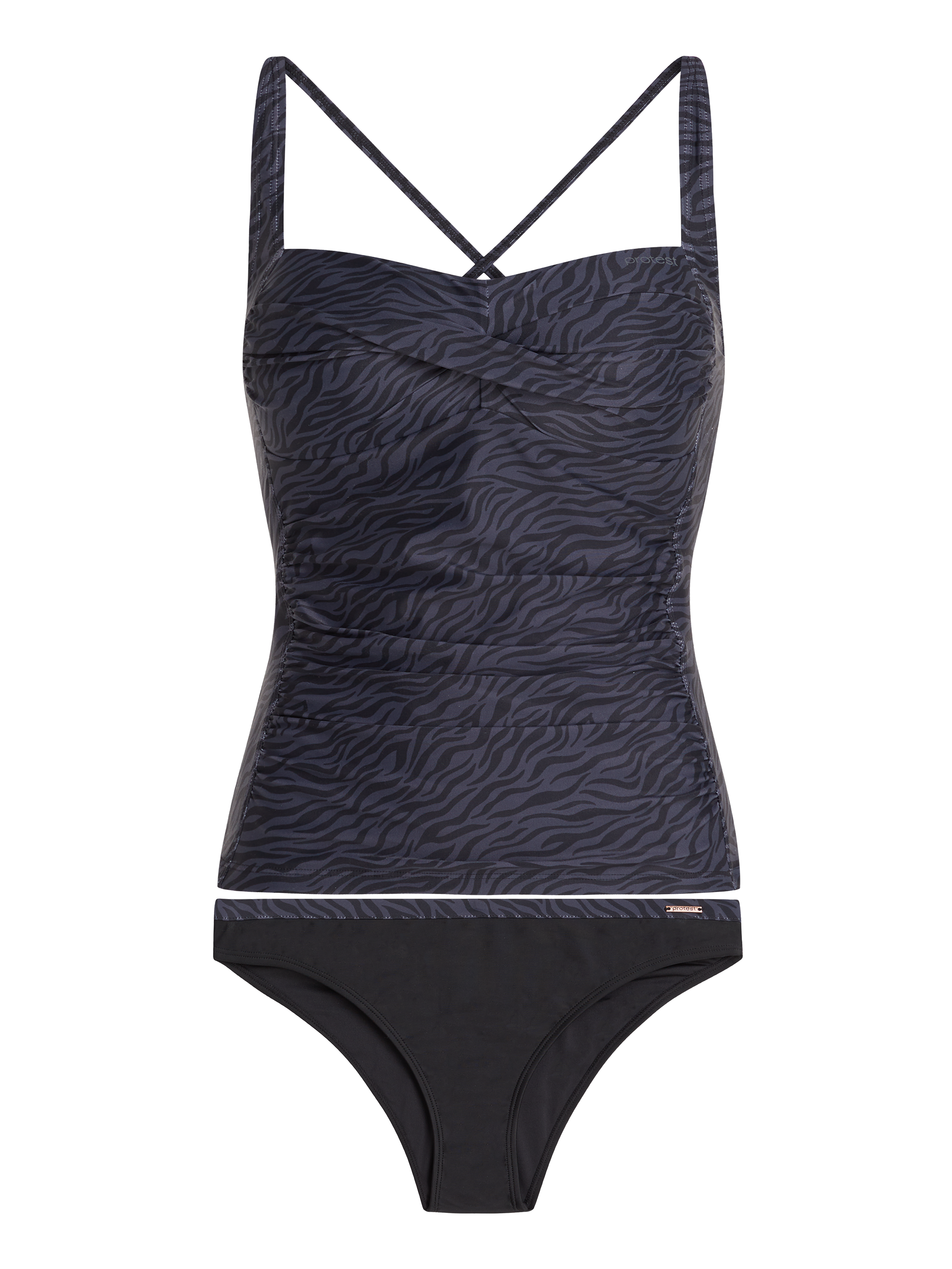 Protest Prtchello 23 Ensemble De Tankini Tigre - Coupe Classique Femme - Noir