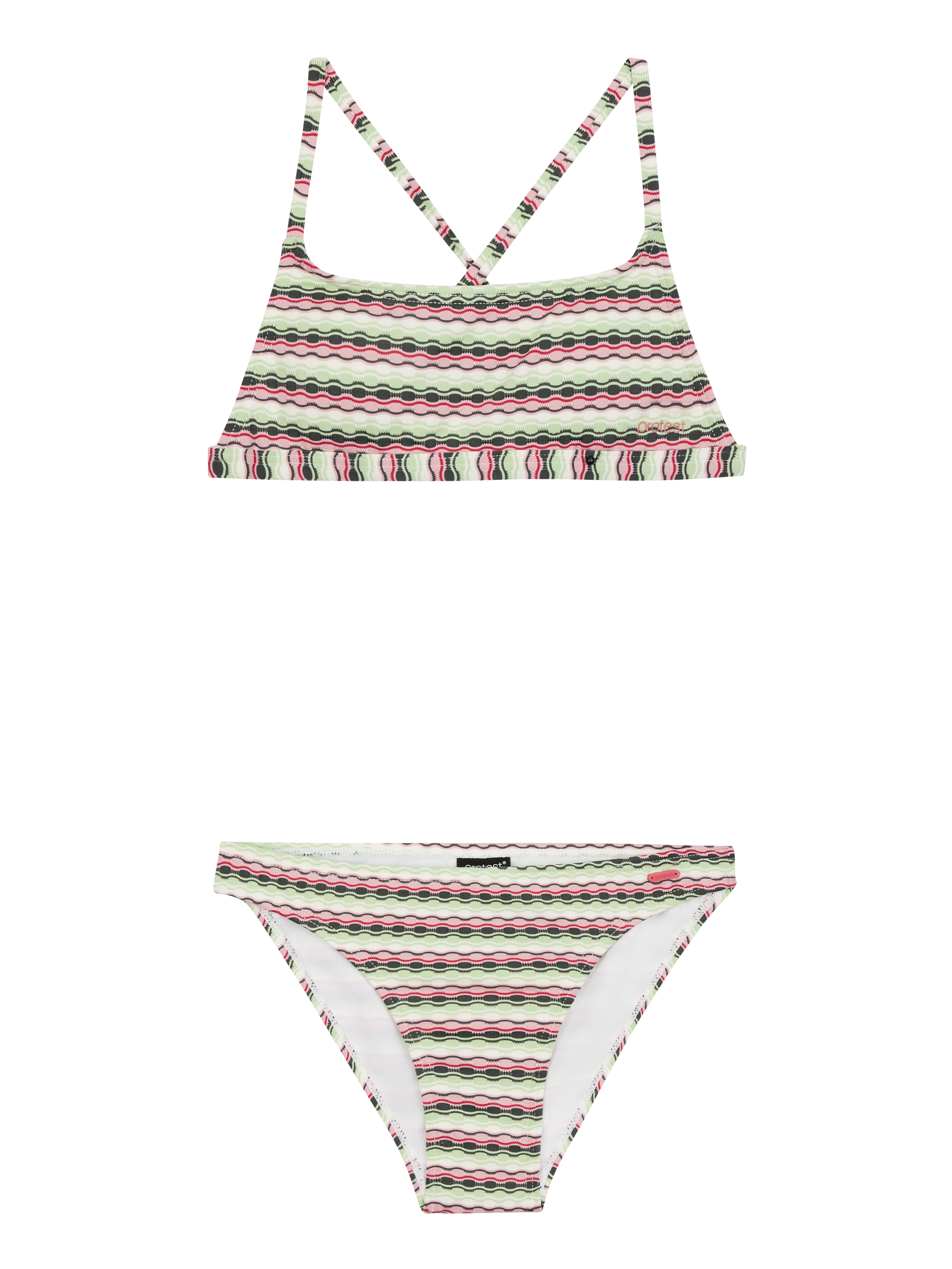 Protest Prtmae Jr Gestreepte Bralette Bikini Set - Regular Fit Meisjes - Groen - Badmode