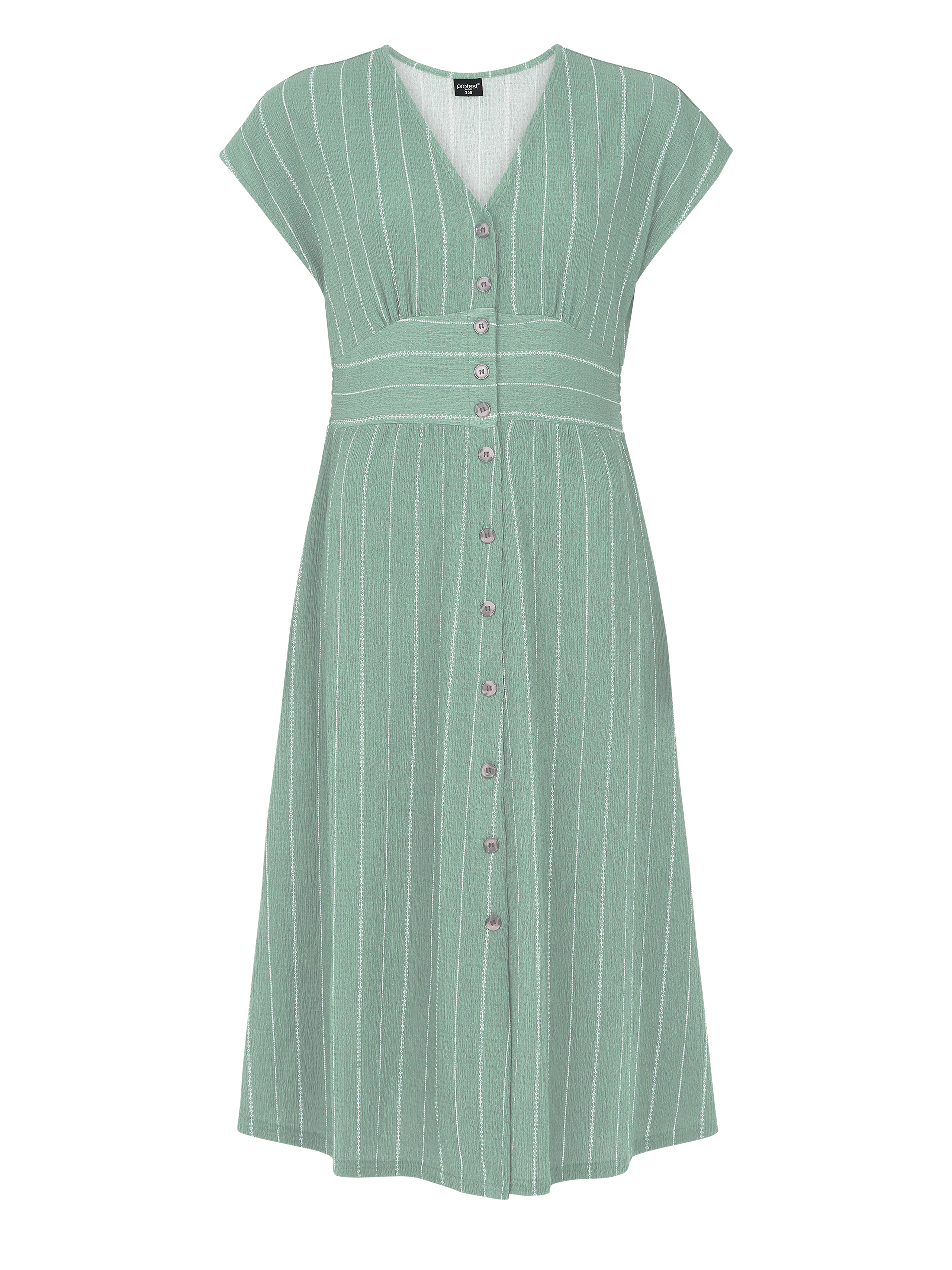 old navy green striped dress Organic Cotton Railroad Stripe Ruffle Ophelia Dress main image 1