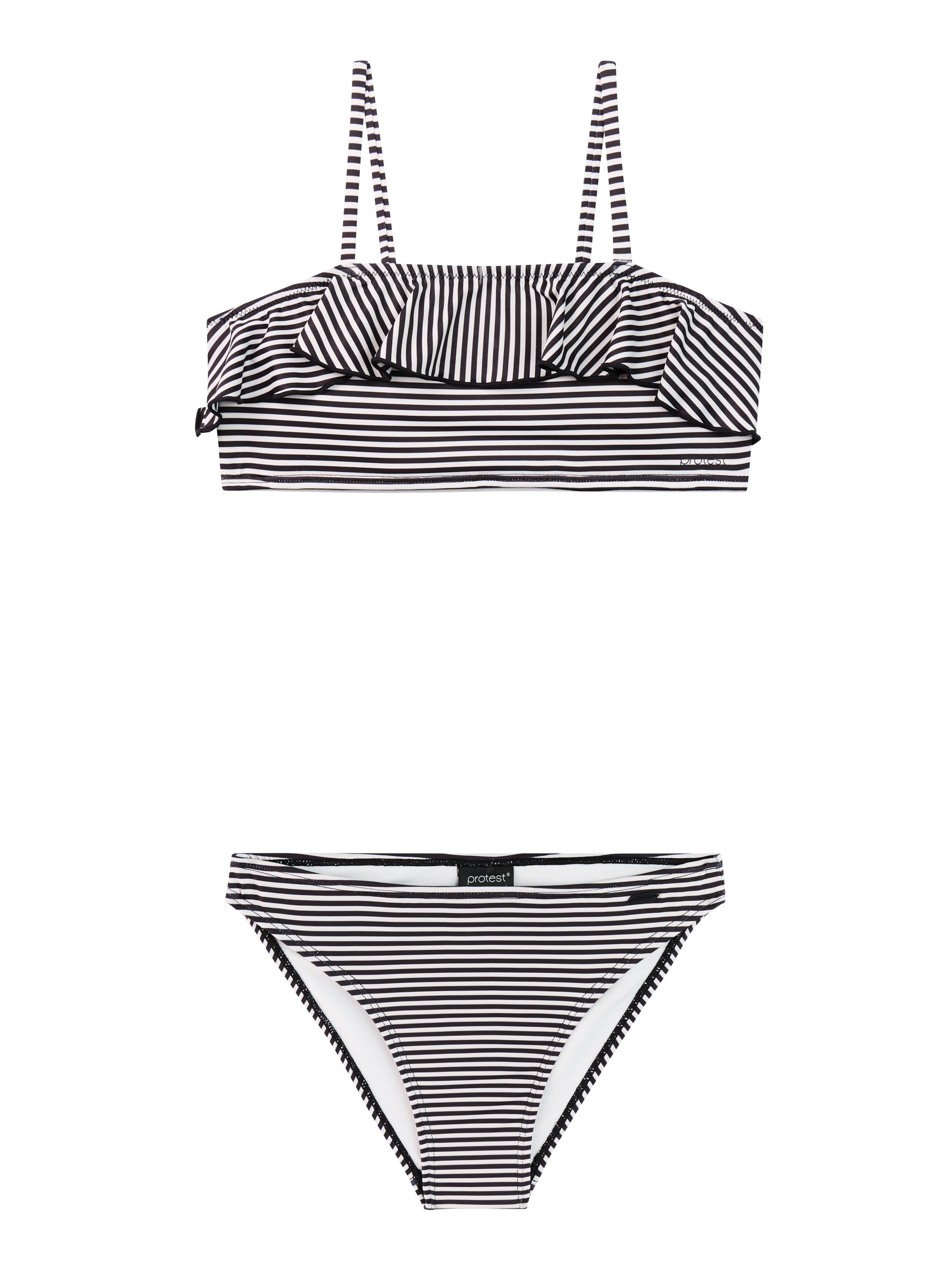 Protest Prtstripes Jr Gestreifter Bandeau-bikini-set - Normale Passform - Mädchen - Schwarz - Bademode
