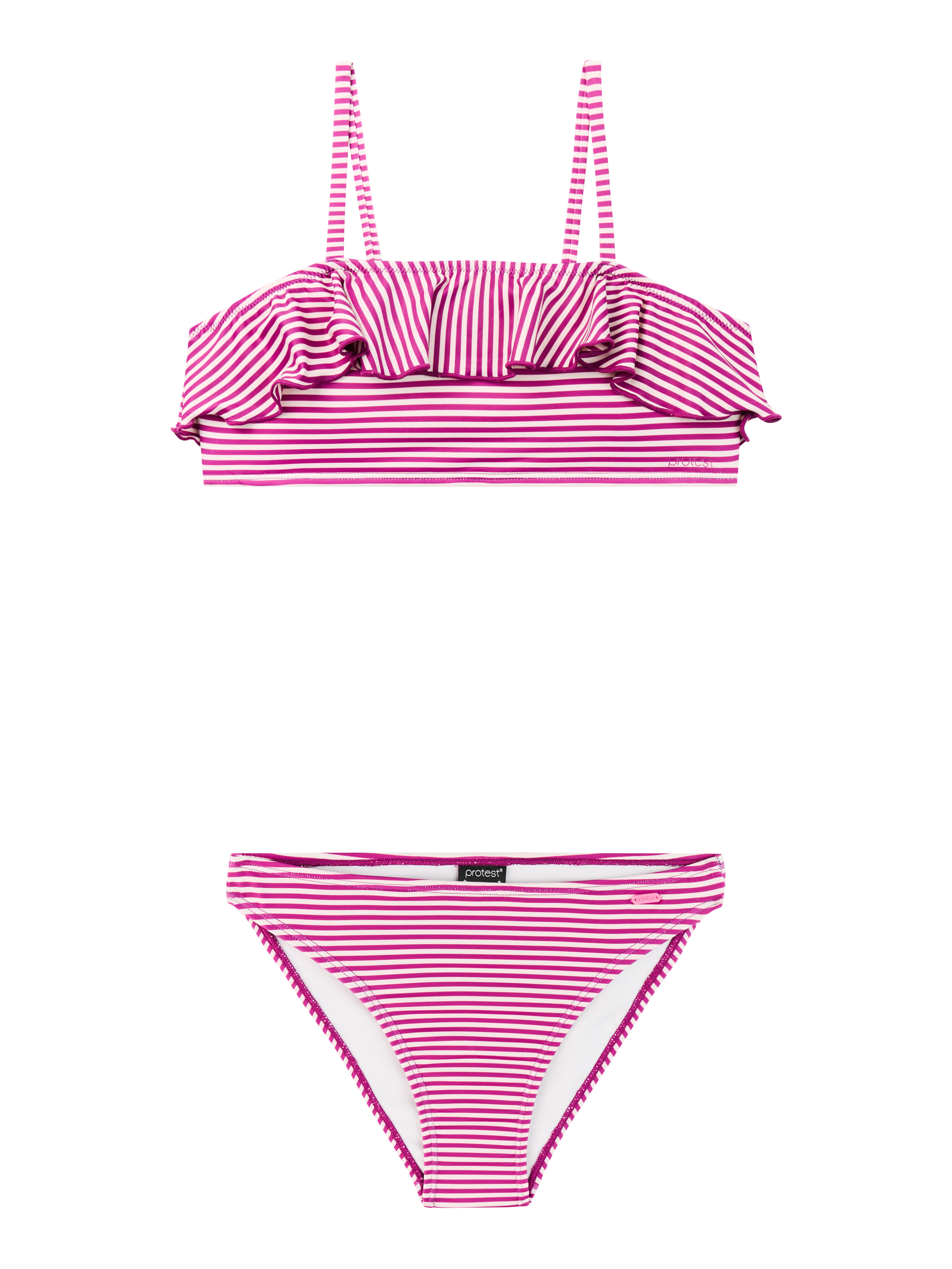 Protest Prtstripes Jr Gestreepte Bandeau Bikini Set - Regular Fit - Meisjes - Roze - Zwemkleding