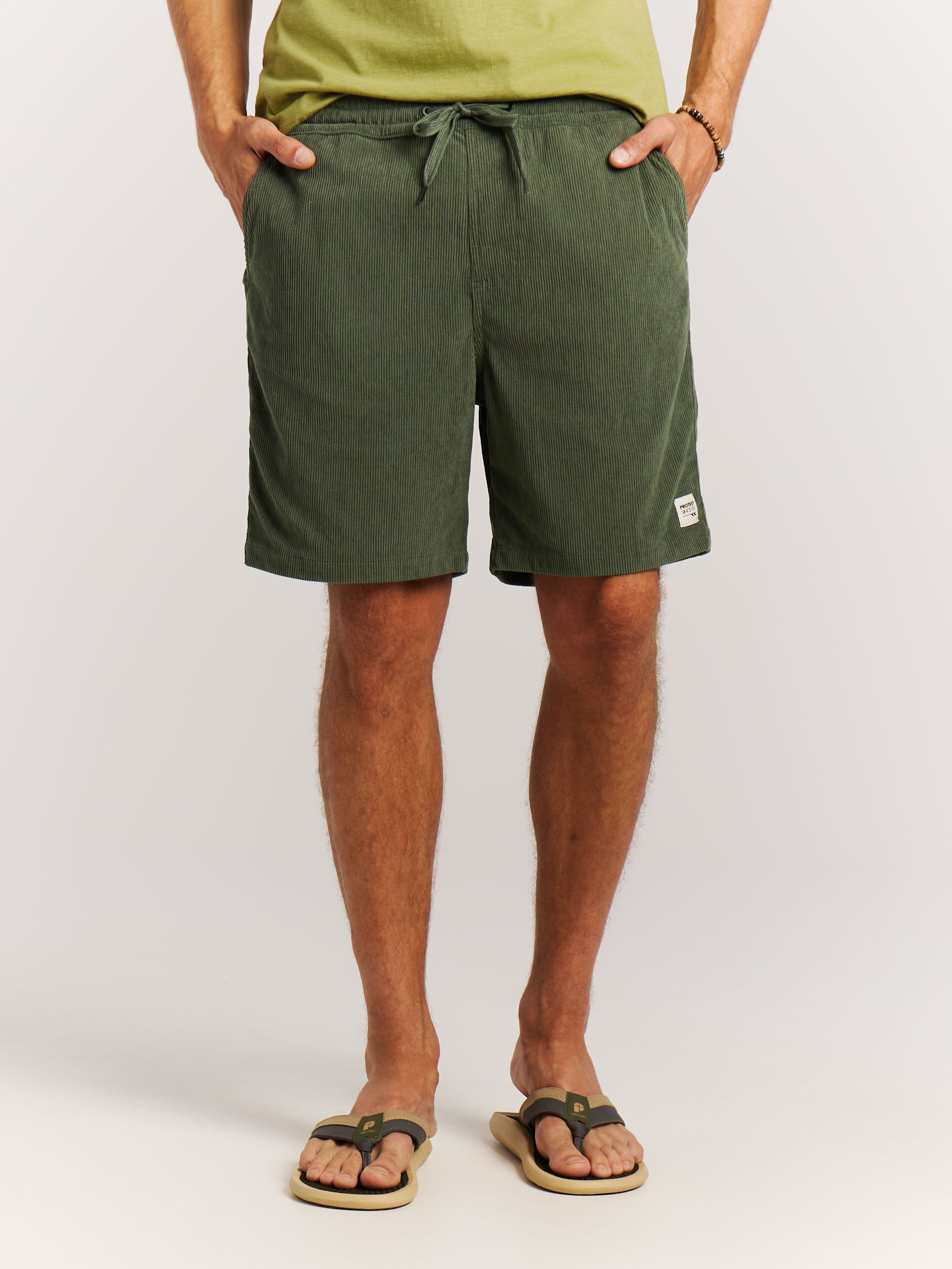 Protest Prtuleyo Short En Velours Homme - Vert
