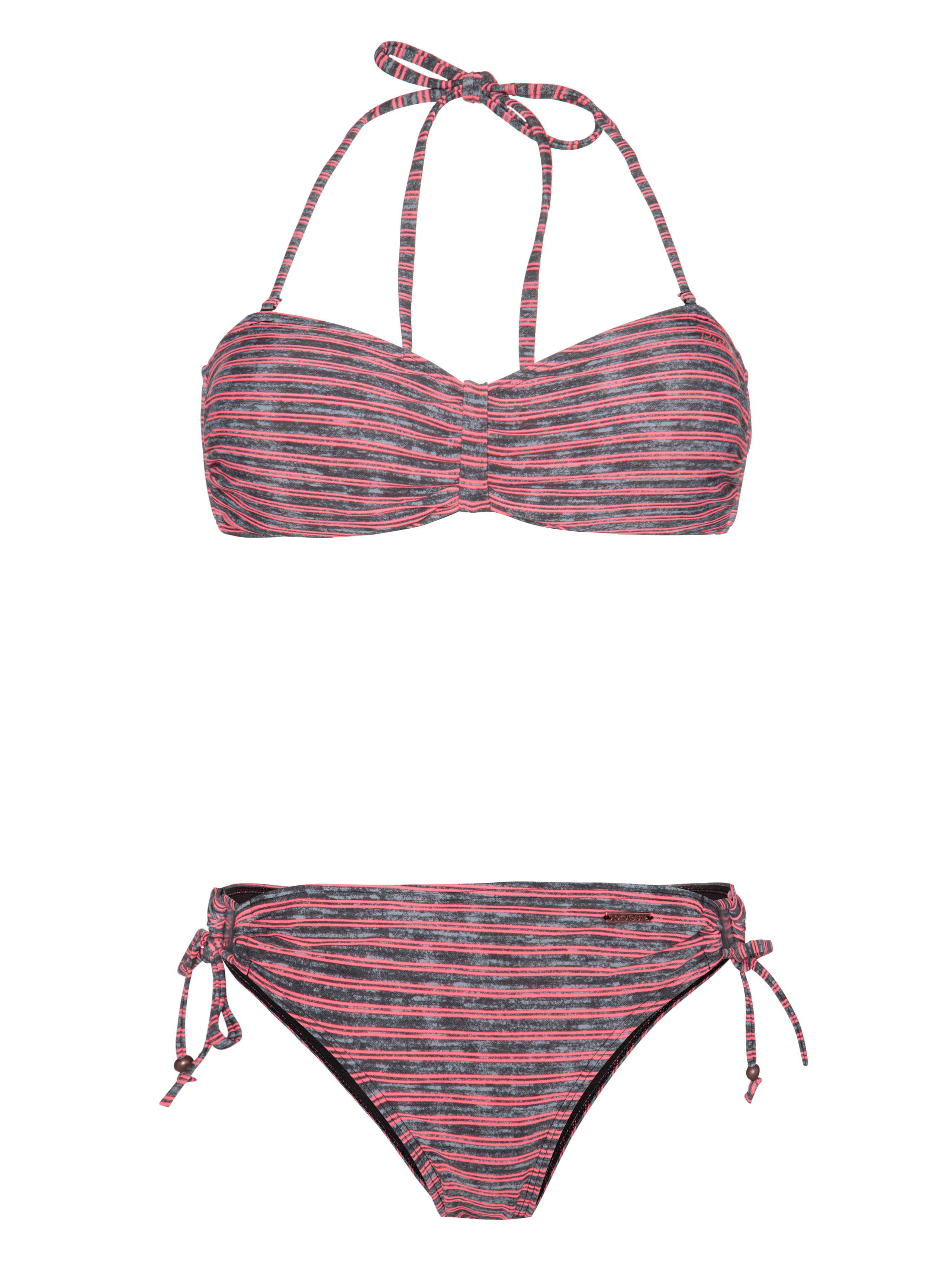 Protest Prtbarbera Gestreifter Bandeau-bikini-set - Normale Passform - Damen - Rosa - Bademode