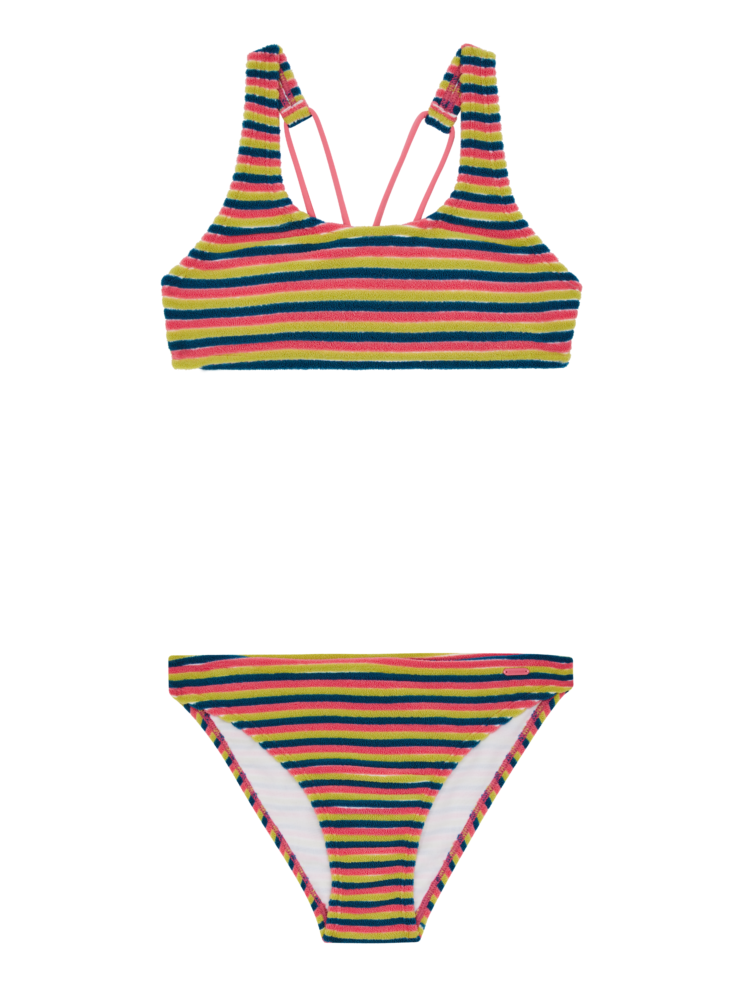 Protest Prtsicilla Jr Ensemble De Bikini Bralette Rayée - coupe classique Fille - Rose