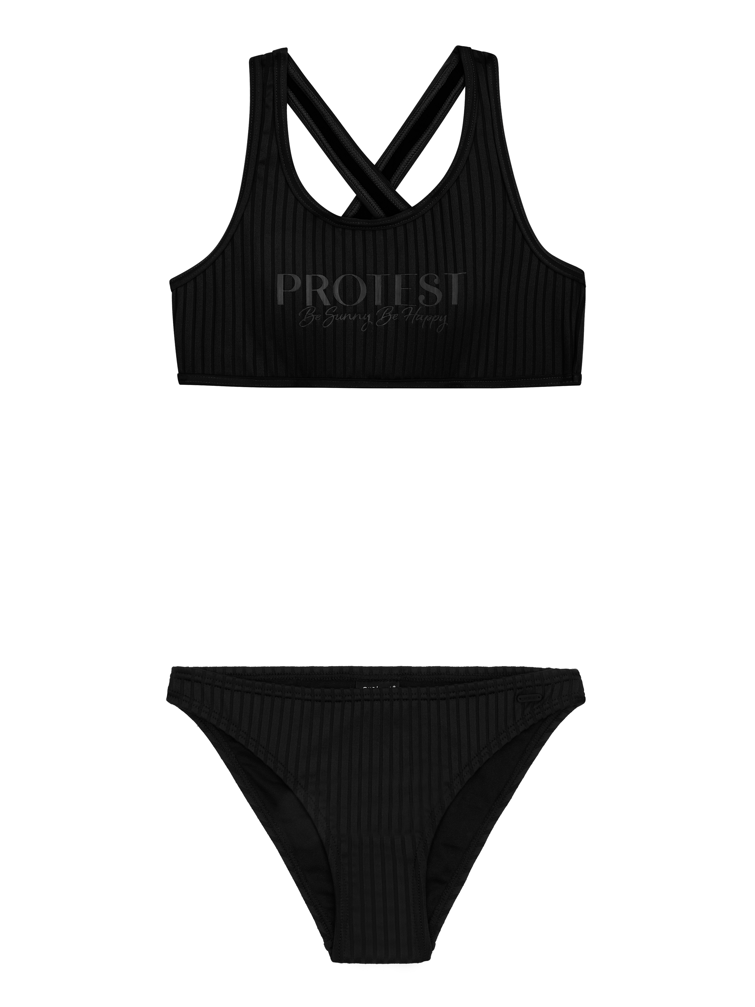 Protest Prtmoon Jr Bralette Bikini Set - Regular Fit - Meisjes - Zwart - Zwemkleding